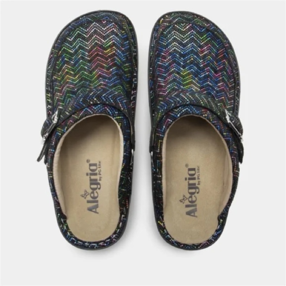Alegria Seville Ric Rack Rainbow Clogs